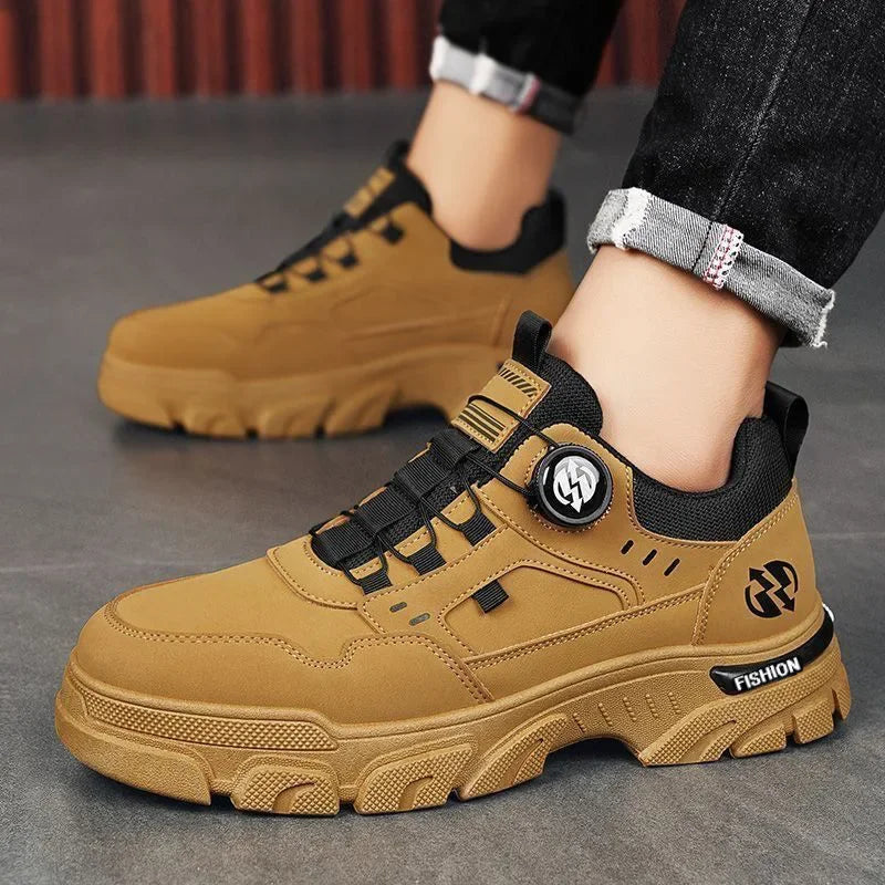 Summer Men's Casual Shoes Leather Men's Sneakers Comfortable Soft Male Work Board Shoes Platform Shoes for Men Men's Sneakers