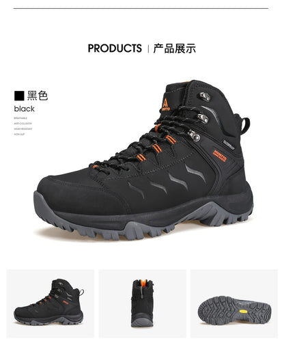 HUMTTO Hiking Shoes Men's Waterproof Hunting Boots Tactical Desert Combat Ankle Trekking Boots Male Women Warm Leather Sneakers