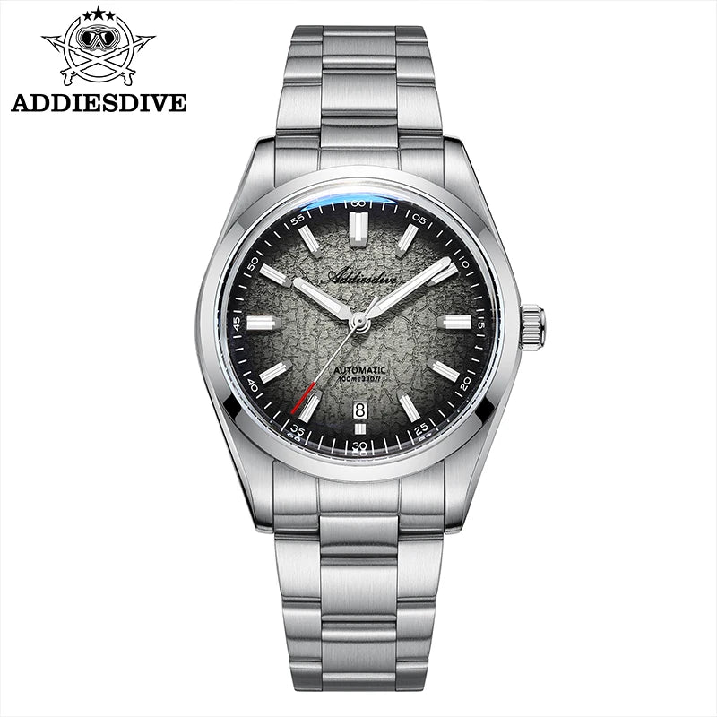 ADDIESDIVE New 2026 Luxury Men's Mechanic Quartz Analog Watch Super Luminous Steel Watch 10Bar Bubble Glass Personalized Watches
