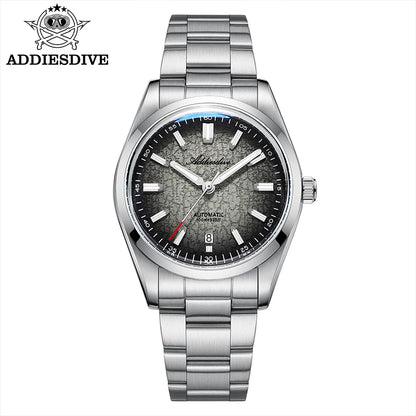 ADDIESDIVE New 2026 Luxury Men's Mechanic Quartz Analog Watch Super Luminous Steel Watch 10Bar Bubble Glass Personalized Watches