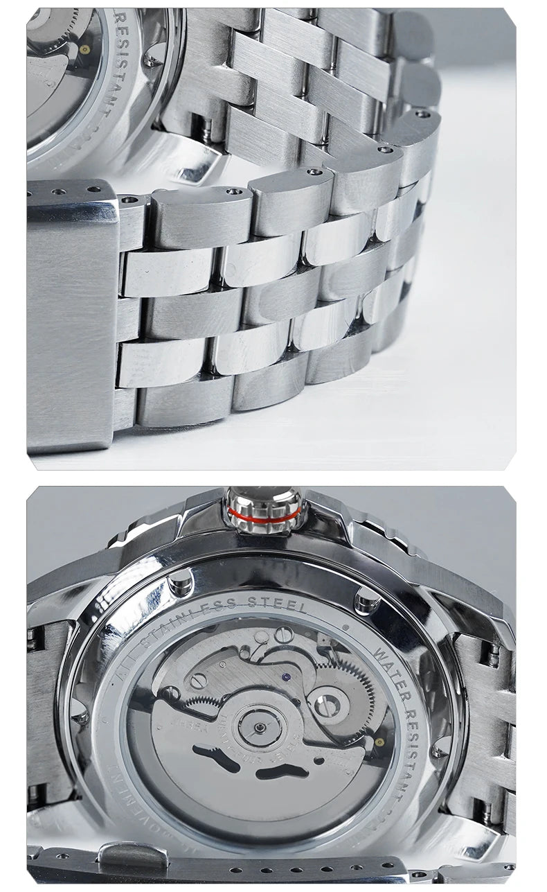 WM Watch Automatic Mechanical Watches NH35 Anti-reflective 200 Water Resistant Sapphire Crystal Welly Merck Watch WM206