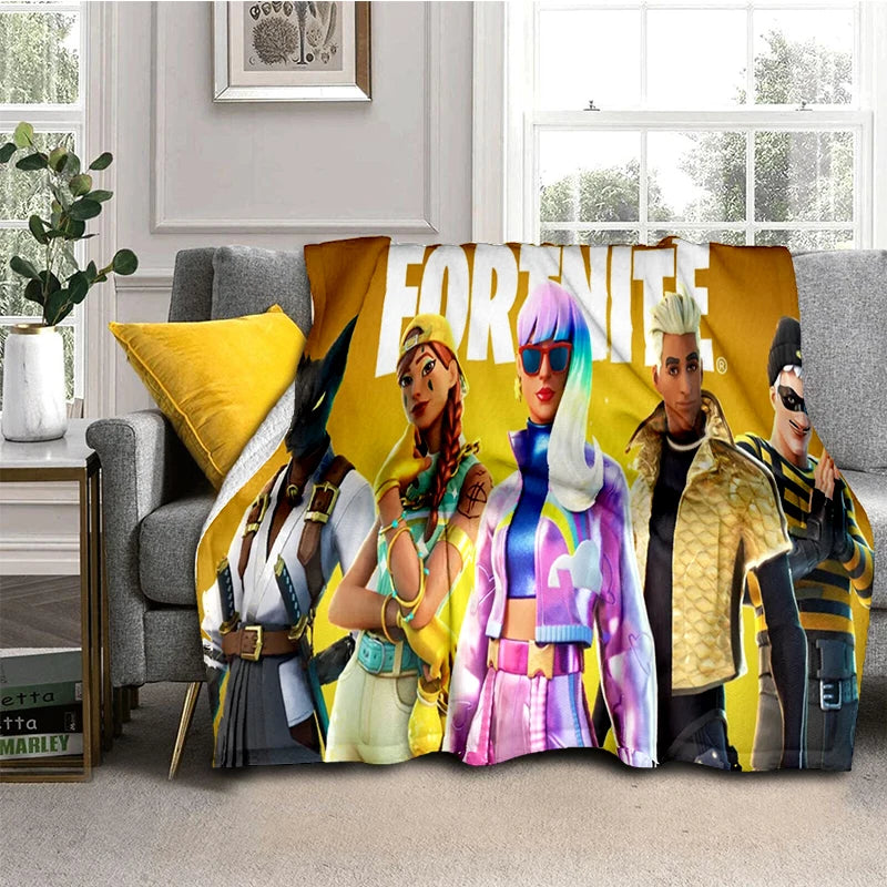 Fortnite Game Flannel Blanket Unisex Soft Warm Throw Blanket for Bedroom Living Room Bed Travel Camping Sofa Decoration Supplie