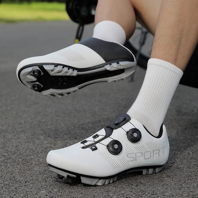 Scarpe da ciclismo ultraleggere, traspiranti e leggere, suole rigide compatibili SPD per allenamento e competizioni su bici da strada e mountain bike