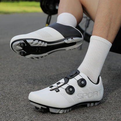Scarpe da ciclismo ultraleggere, traspiranti e leggere, suole rigide compatibili SPD per allenamento e competizioni su bici da strada e mountain bike
