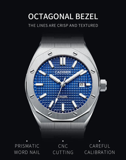 CADISEN Luxury Design 42MM Men Watches Japan MIYOTA 8215 Sapphire Glass Mechanical Automatic Watch Men 100M Waterproof
