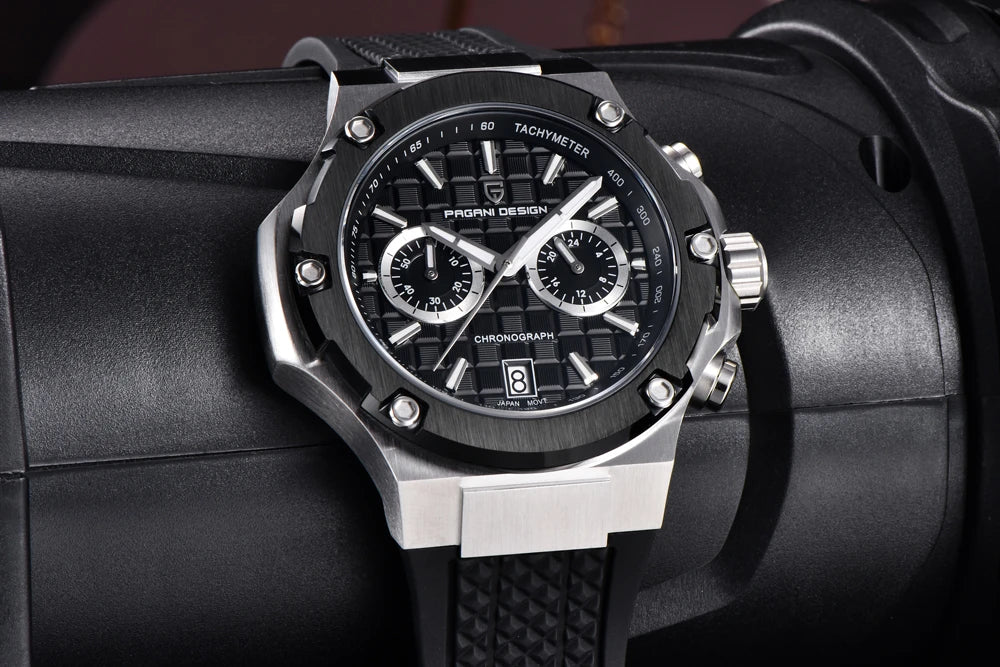 Orologi al quarzo da uomo PAGANI DESIGN – Cronografo sportivo di lusso, impermeabile, dotato di lancette luminescenti e vetro zaffiro con trattamento antiriflesso