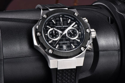 Orologi al quarzo da uomo PAGANI DESIGN – Cronografo sportivo di lusso, impermeabile, dotato di lancette luminescenti e vetro zaffiro con trattamento antiriflesso