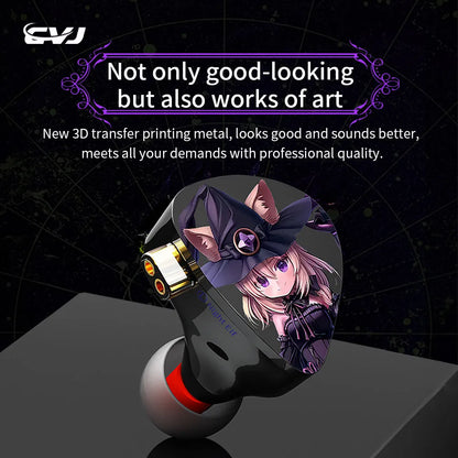 CVJ Nightelf in ear earphones Dual-channel three-unit  3.5mm metal plug earphone with silver-plated wire rod