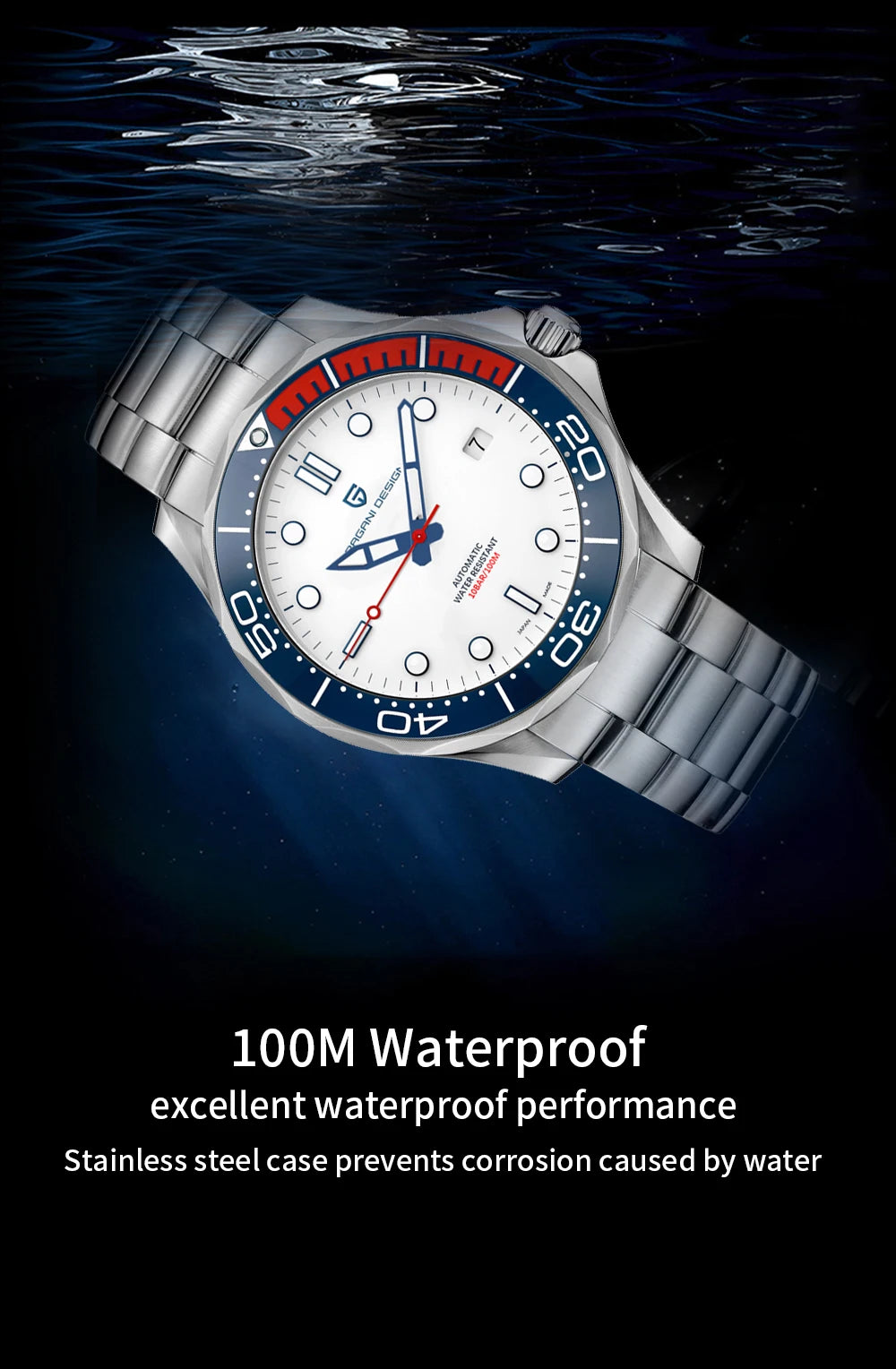 PAGANI DESIGN Men's Watches Mechanical Automatic Watch Sport Ceramic Bezel Luminous Stainless Steel Waterproof Top Watch for Men