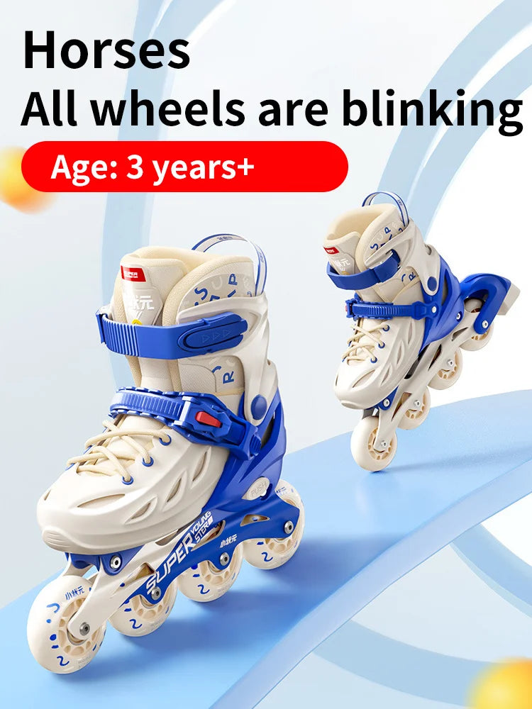 Inline Skates Boy Black Adjustable Size Pink Girl Children Sports Rollerblades High Speed New LED Light-Up Professional