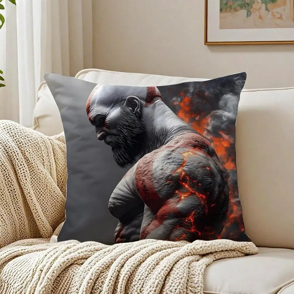 Game Mythological G-God of W-War Cushion Cover Pillowcase Anti-dustmite living Room Sofa Decor Cushion Room