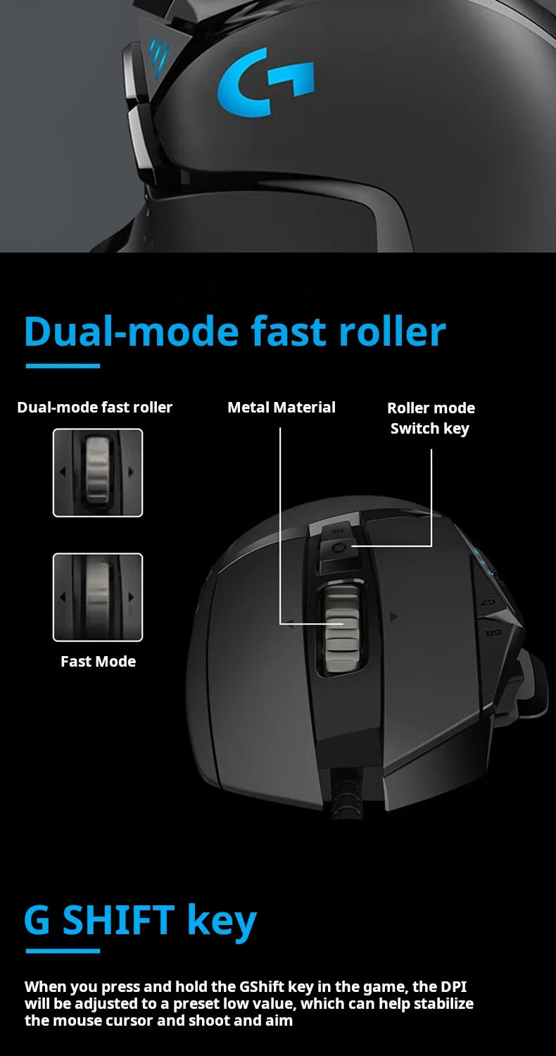 Logitech G502 HERO Cable Game Mouse E-Sports Chicken Dinner Mechanical Mouse RGB Light Can Be Balanced for Chicken Dinner Macro Program