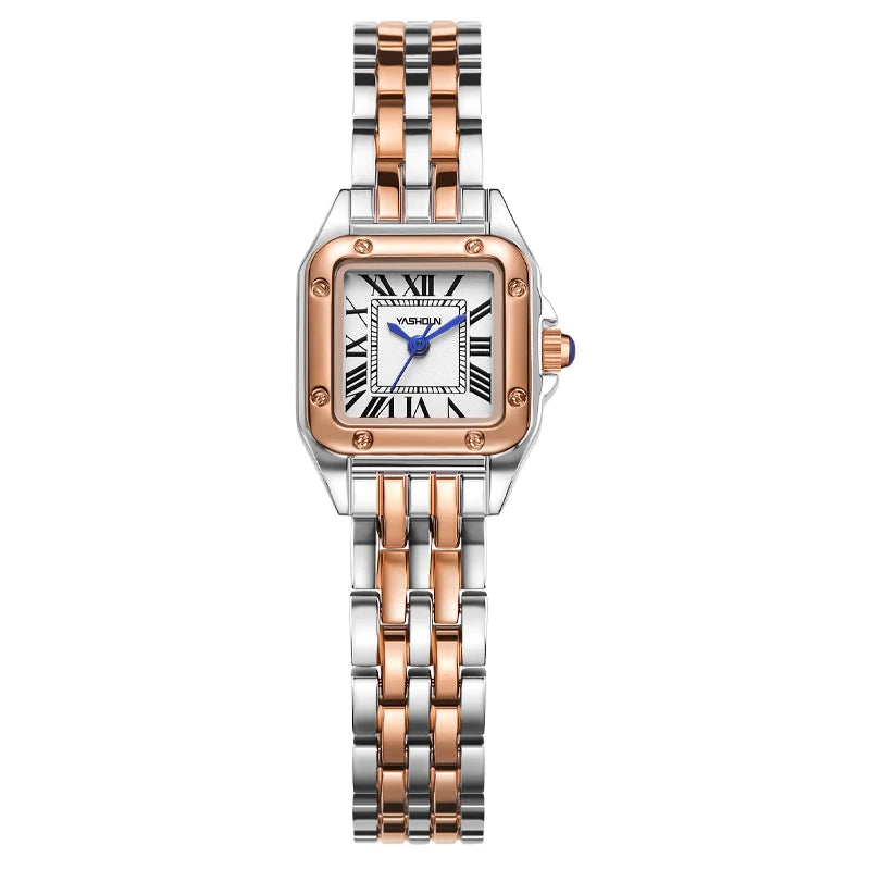 YASHIDUN Fashion Women Watch Stainless Steel Luxury Ladies Quartz Watches Business Female Clock Bracelet Wristwatch Women Gift