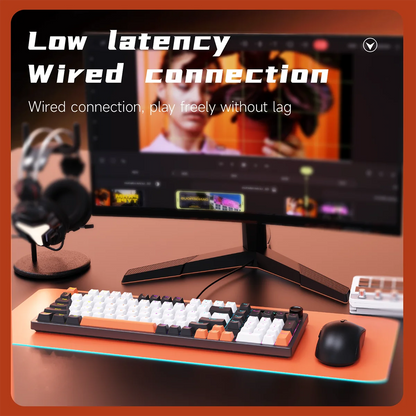 AJAZZ NK98 Wired Mechanical Keyboard: Full-Key Hot-Swap, 98-Key Layout for Precise Performance; Wired, Stable Control, Multi-System Compatibility; Windows Vista/XP/7/8/10/17, Mac: Wired connection for stable control and low latency