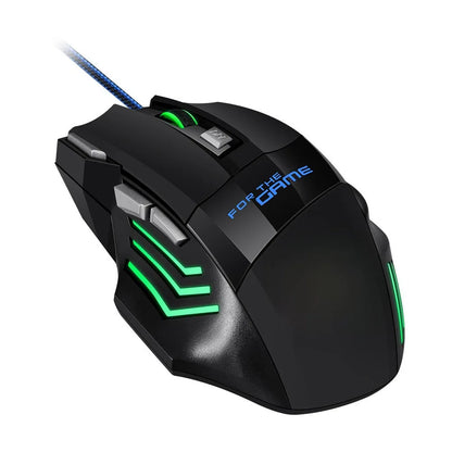 1 rato gaming USB Hyperspeed novo para PC, retroiluminado RGB, rato gaming ergonómico 7D para esports, com fios, para portátil e PC gamer