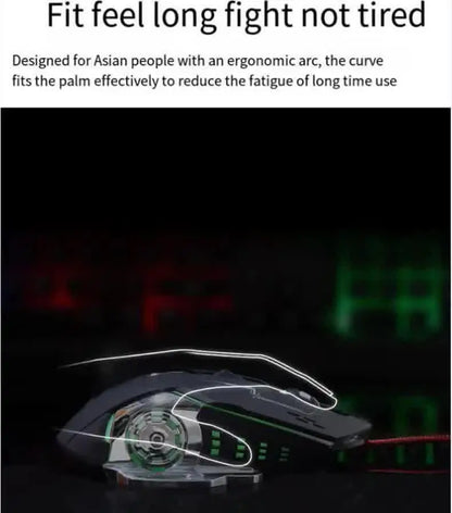 Carpbaba GM6 Gamer Gaming Mouse Adjustable Wired Optical LED Computer Mice USB Cable Silent Mouse For Laptop PC