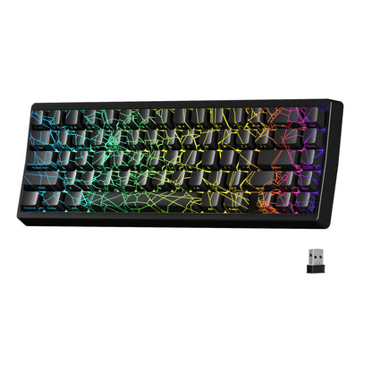 XVX M67 JadeStone Mechanical Keyboard With IMD-Tech Keycaps Hot Swappable Gasket Tri-Mode Custom RGB Wireless Keyboard 65%