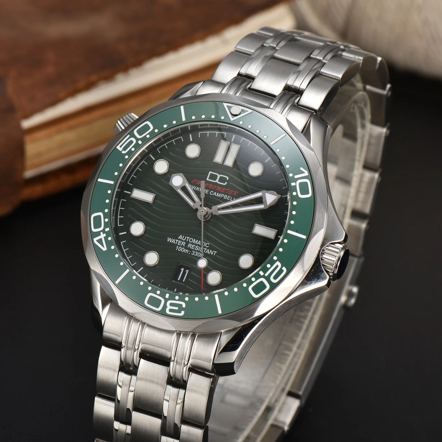 DWAYNE CAMPBELL Top Luxury NH35 Men's Automatic Mechanical Watch Ceramic Bezel Waterproof Classic Business Wristwatch