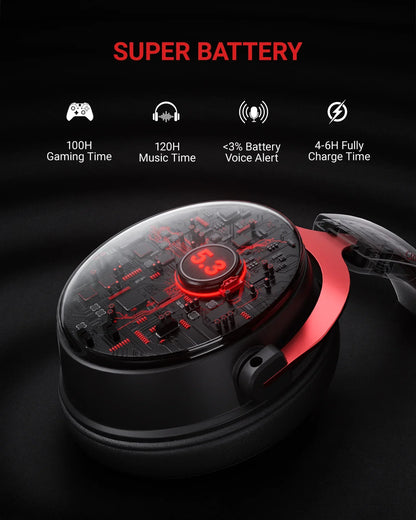 NUBWO G07 Wireless Gaming Headset for PC, PS4, PS Gaming Headphones with Fixed Mic 2.4GHz Ultra-Low Latency Noise Cancelling MIC
