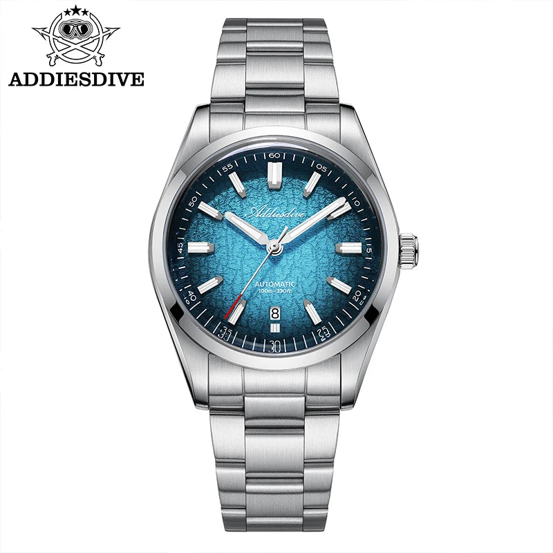 ADDIESDIVE New 2026 Luxury Men's Mechanic Quartz Analog Watch Super Luminous Steel Watch 10Bar Bubble Glass Personalized Watches