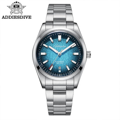 ADDIESDIVE New 2026 Luxury Men's Mechanic Quartz Analog Watch Super Luminous Steel Watch 10Bar Bubble Glass Personalized Watches