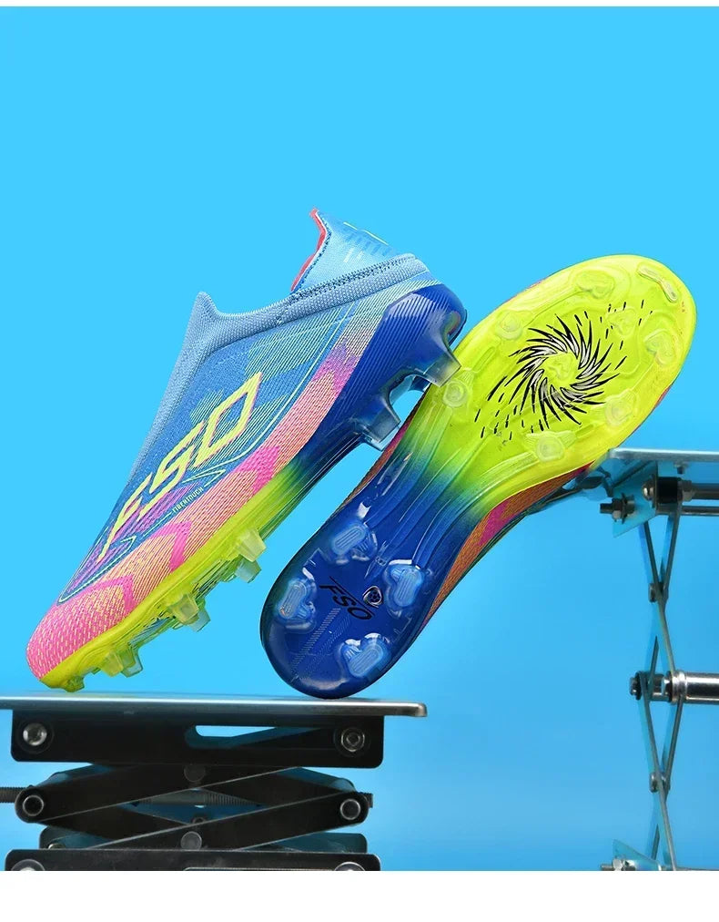 Nouvelles chaussures de football pour hommes, de haute qualité, antidérapantes, légères, très vendues, crampons d'entraînement pour terrain en herbe, mi-hautes, pour les matchs en extérieur, chaussures de sport.