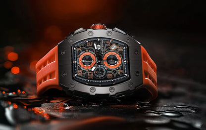 TSAR BOMBA Watch for Men Luxury Brand Tonneau Design Waterproof Clock Stainless Steel Wristwatch Fashion Rectangle Men's Watch