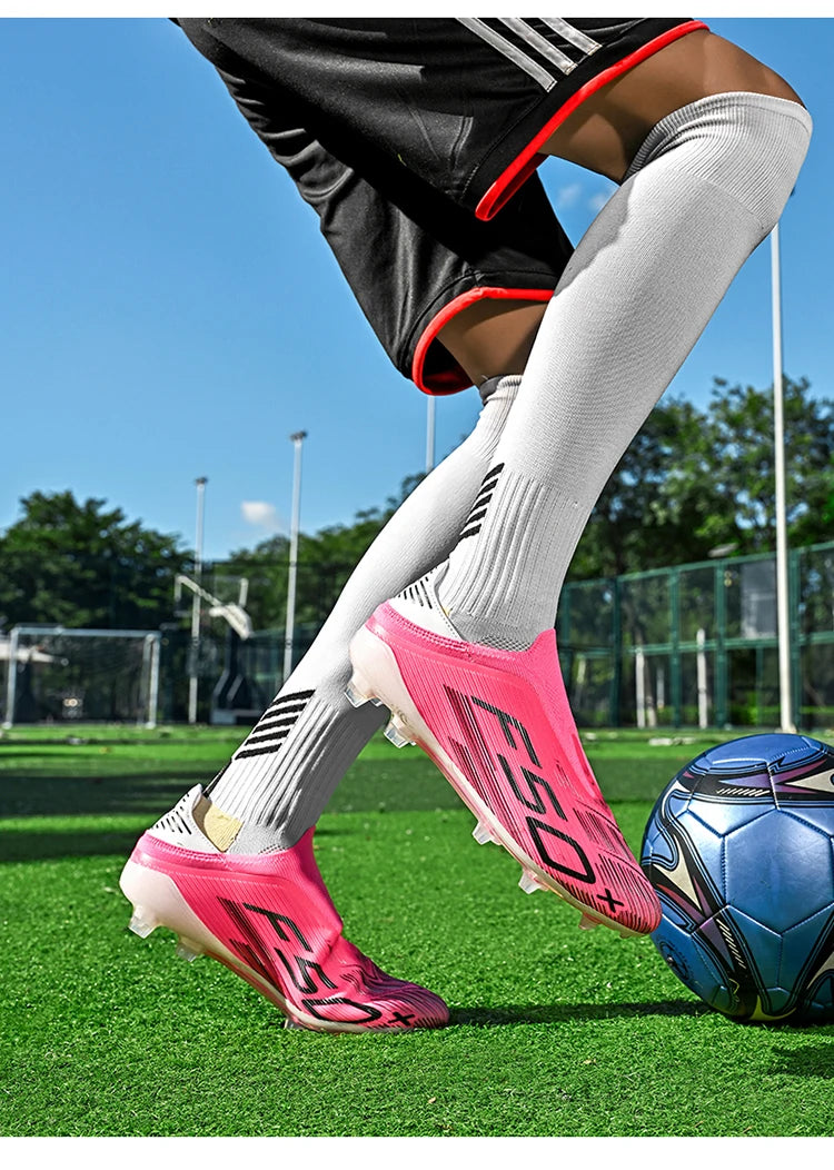Nouvelles chaussures de football pour hommes, baskets antidérapantes, chaussures d'entraînement, bottes de football très vendues, crampons légers de haute qualité pour matchs sur gazon, mi-hautes pour l'extérieur