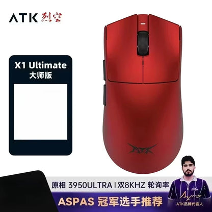 Mouse gaming wireless ATK Blazing Sky X1/X1V2 8K a bassa latenza, leggero per FPS, Liekong E-sports, accessori PC personalizzati
