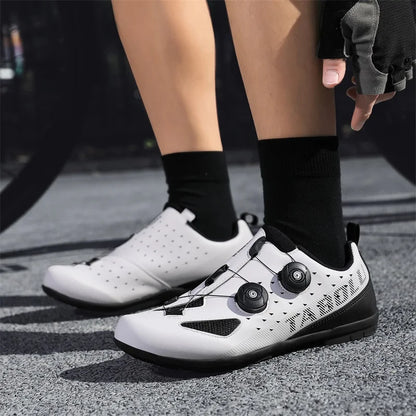 Lock-Free Cycling Shoes, Flat Pedal Shoes for Men, Bike Cleat Sneakers, MTB Bicycle Biking Shoes for Women, Breathable Indoor Boots