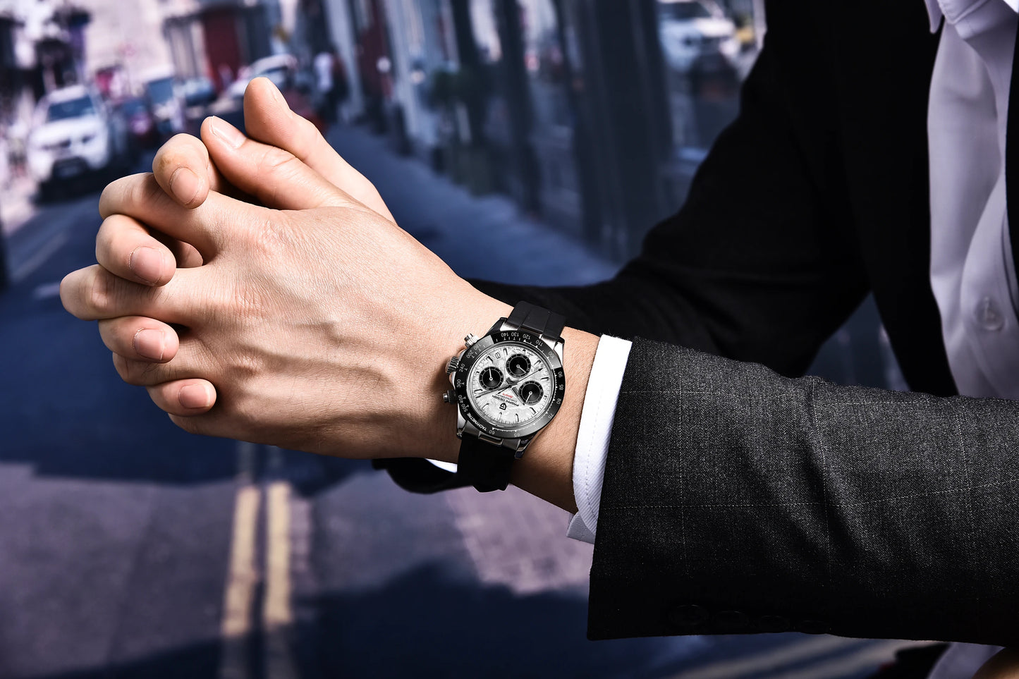 PAGANI DESIGN 1664 Luxury Automatic Mechanical Men's Watch VK63 Movement AR Sapphire Crystal Rubber 100m Waterproof Men's Watch