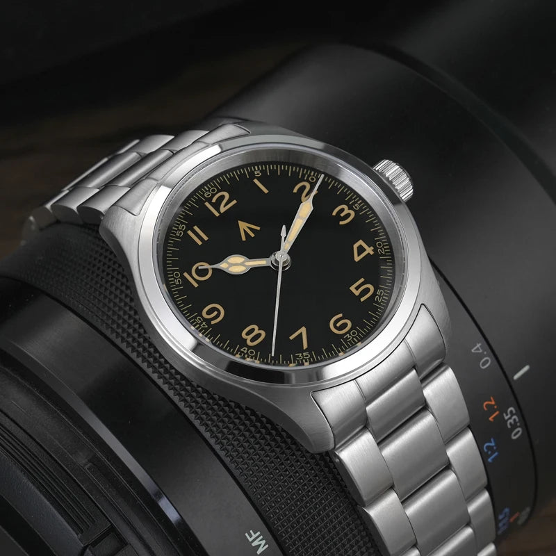 Militado ML08 Quartz Watch  VH31 Movement Steel Strip Sapphire Crystal Vintage Watch 10Bar Waterproof BGW9 Luminous Mens Watch