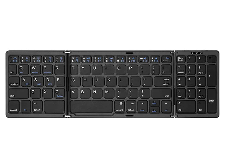 Teclado inalámbrico Bluetooth plegable recargable para iPad, móvil, tableta, portátil y oficina, mini teclado inalámbrico