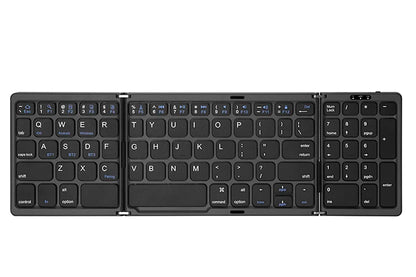 Teclado inalámbrico Bluetooth plegable recargable para iPad, móvil, tableta, portátil y oficina, mini teclado inalámbrico