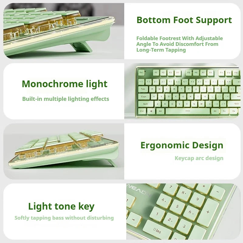 Tastiera cablata silenziosa EWEADN V3 per ufficio e gaming, design con tasti Film Key, ergonomica, per Windows/Laptop/PC/Desktop, accessorio e-sport
