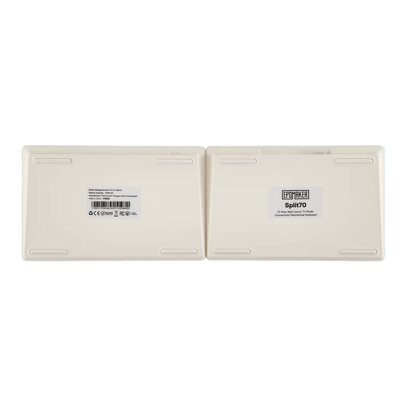 Teclado mecánico inalámbrico EPOMAKER Split70 QMK/VIA 70% con diseño dividido, conexión cableada/BT/2.4Ghz y perilla programable, modificador Mac