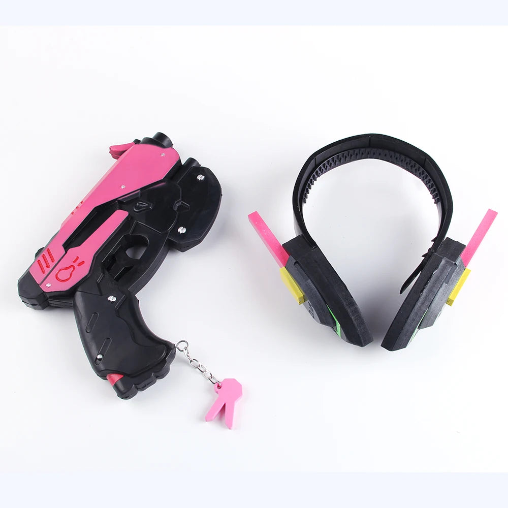 Pistola arma de D.Va Hana Song de Overwatch, accesorio cosplay tipo auricular, accesorio de cosplay y juguete para fiestas de Navidad y Halloween