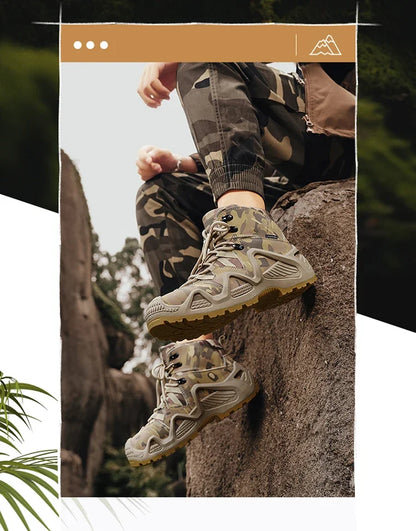 Anti Slip and Wear-resistant Hiking Shoes Comfortable Desert Work Boots Autumn Winter Platform and Ankle Boots, Men's Snow Boots