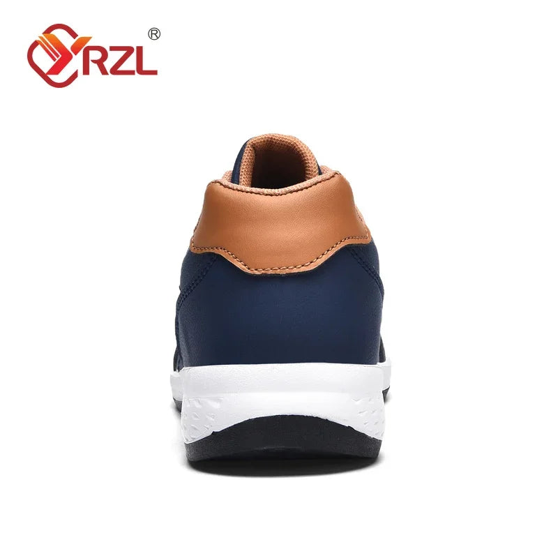 Sapatos para Homem YRZL Primavera Outono Impermeáveis, Ténis de Caminhada em Pele para Lazer e Desporto Masculino, Calçado Antiderrapante para Homem