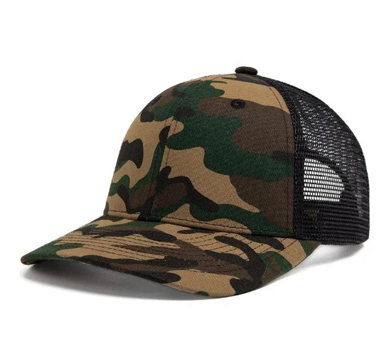 Unisex-Kappe mit leicht gebogener Krempe im Trucker-Stil – Freizeit- und Outdoor-Kappe für Damen und Herren, atmungsaktiv, für den Sommer