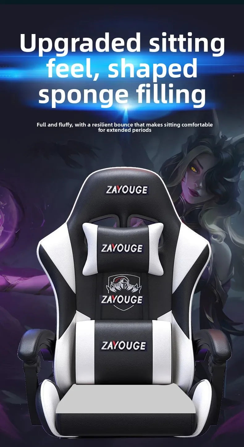 Silla gaming ergonómica para oficina en casa, largas jornadas y streamers, ajustable, reclinable, ligera y duradera