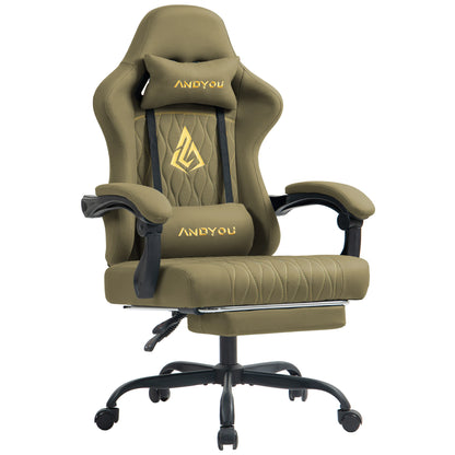 Andyou Ergonomic Gaming Chair - Swivel Reclining Gaming Chair , PU Leather Upholstery, Weight Capacity 150kg
