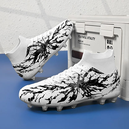Chaussures de football AG FG pour hommes adultes, légères, en PU, avec crampons en caoutchouc à haute adhérence, pour les entraînements et les matchs de football en extérieur.
