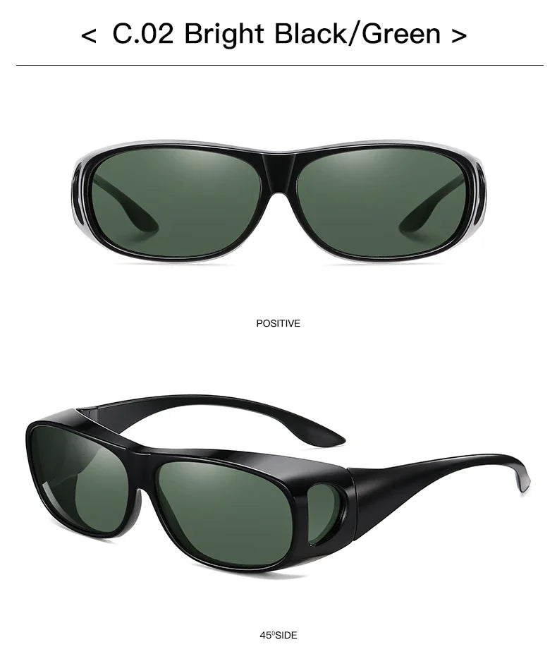 2025Polarized Sunglasses Fit Over Eye Glasses Driving Wrap Shield Goggles Fishing Glasses Sports Sunglasses Night Vision Glasses
