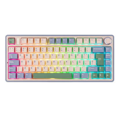 EPOMAKER AULA F75 ISO-ES 75% spagnola QWERTY Hot-Swap, tastiera meccanica da gaming cablata/Bluetooth/wireless 2.4GHz con montaggio gasket e retroilluminazione RGB