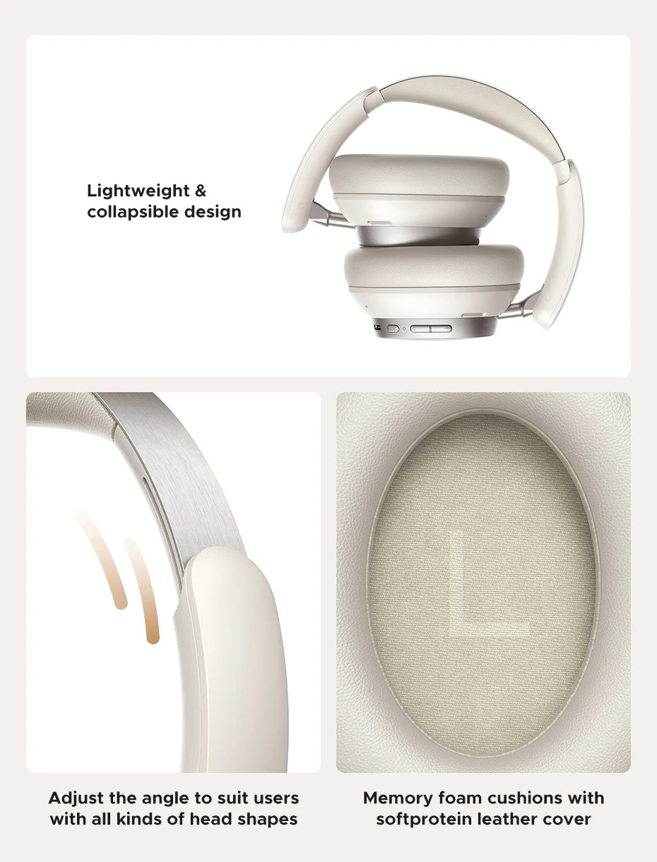 Auriculares inalámbricos UGREEN Studio Pro con ANC de 48dB – Auriculares circumaurales Bluetooth 6.0 Hi-Res LDAC con 120H de autonomía
