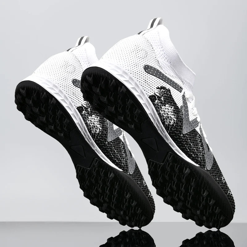 Professional Soccer Shoes TF Broken Nail Teenagers Durable Looking High Tops Training Shoes Adult Outdoors Non-Slip Football Shoes