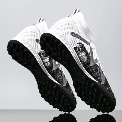 Professional Soccer Shoes TF Broken Nail Teenagers Durable Looking High Tops Training Shoes Adult Outdoors Non-Slip Football Shoes