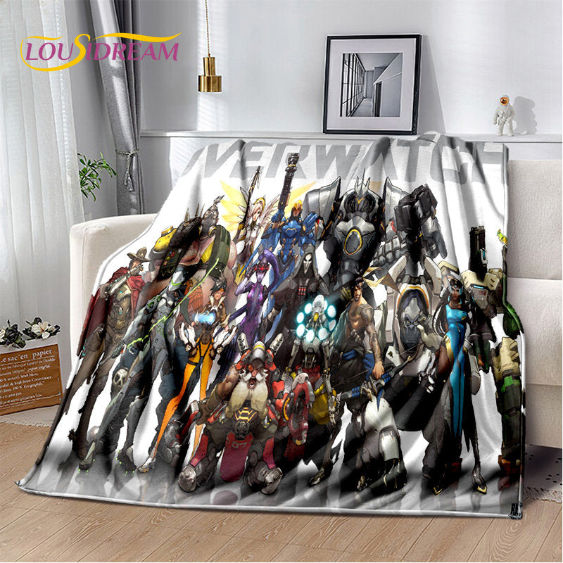 Overwatch Game Gamer D.Va Reaper Soft Plush Blanket, Flannel Blanket Throw Blanket for Living Room Bedroom Bed Sofa Picnic Kid 3D
