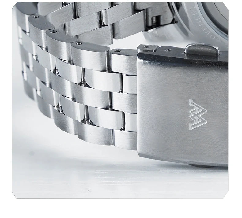WM Watch Automatic Mechanical Watches NH35 Anti-reflective 200 Water Resistant Sapphire Crystal Welly Merck Watch WM206